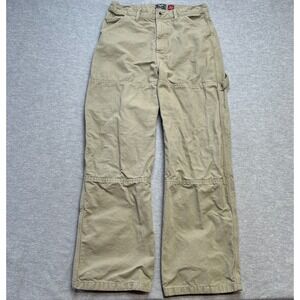 Superdry Pants Womens 32x32 Khaki Double Knee Baggy Carpenter‎ Trousers Canvas